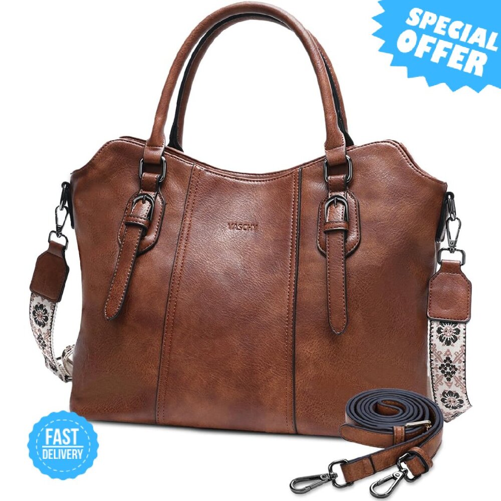 Brand New VASCHY Hobo Bags N/A Black Vegan Leather